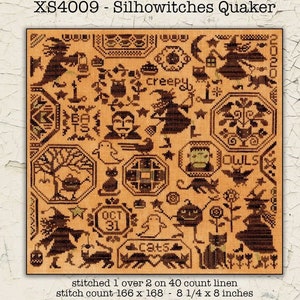 TERESA KOGUT Creative Whims &quot;Silhowitches Quaker&quot; • Counted Cross Stitch Pattern • Halloween, Sampler, Autumn, Chart, Sampler, Pattern Only