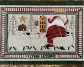 TERESA KOGUT quot Flying Lessons quot Counted Cross Stitch Pattern Village, Santa, Winter, Christmas, Sheep, folk art, Pattern Only