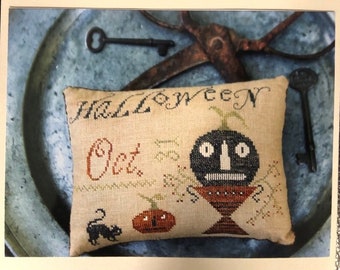 STACY NASH PRIMITIVES "Halloween Pinkeep" Cross Stitch Pattern, Autumn, Halloween, Fall, Pattern Only