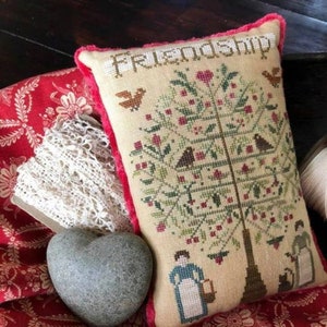 SHAKESPEARE&#39;S PEDDLER &quot;The Friendship Tree&quot; Counted Cross Stitch Pattern, Birds, Heart, Pattern Only