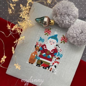 PDF INSTANT DOWNLOAD • My Fanny "Santa Collection #5" • Counted Cross Stitch Pattern • Christmas, Winter, Santa, Dogs, Mistletoe