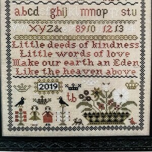 THE SCARLETT HOUSE &quot;Little Deeds Sampler&quot; Counted Cross Stitch Pattern, Sampler, Kindness, Love, Pattern Only