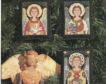 ANGELS By The Prairie Schooler Counted Cross Stitch Pattern, Christmas, Holiday, Ornaments, Leaflet Chart Book No. 42