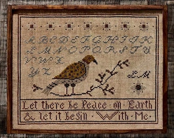 LA~D~DA "Peace on Earth " • Counted Cross Stitch Pattern • Sampler, Alphabet, Chart, Pattern Only