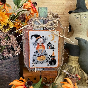 TERESA KOGUT&#39;S Creative Whims &quot;Whimsy Witch&#39;s Angry House&quot; • Counted Cross Stitch Pattern • Halloween, Witch, Black Cat, Pattern Only