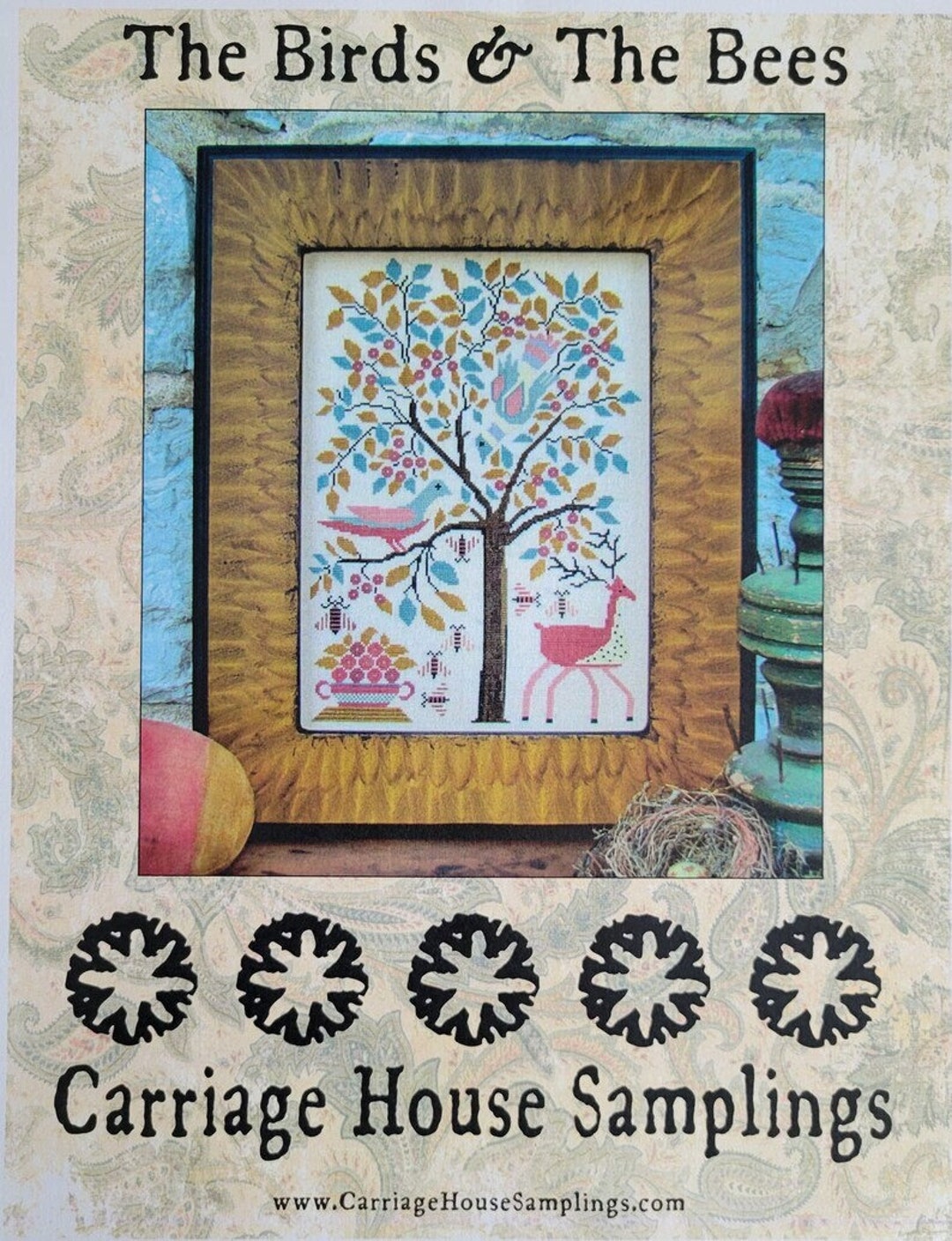 CARRIAGE HOUSE SAMPLINGS "the Birds & the Bees" Counted Cross Stitch ...