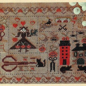 NIKYSCREATIONS PRIMITIVES &quot;Embroidery Halloween&quot; Counted Cross Stitch, Chart, Pattern Only