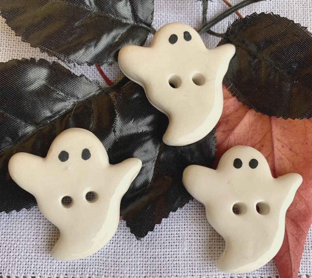 Rovaris ~ Ceramic Ghost Button, Handmade From Samone, Italy - Etsy
