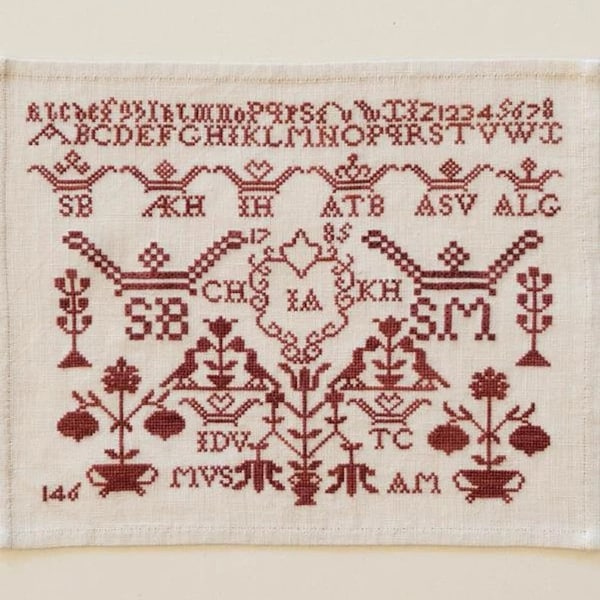 MODERN FOLK EMBROIDERY "Antje Meester 1785" Counted Cross Stitch Pattern, An Amsterdam Orphanage Sampler, Pattern Only