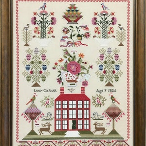 JUST STITCHING ALONG &quot;Miss Lucy Calcutt 1826&quot; Counted Cross Stitch Pattern, Chart, Sampler, Pattern Only