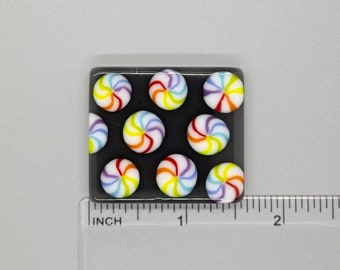 BEAU VERRE ART "Rainbow Twisty Fused Glass Needle Minder" • Magnet • Beautiful Colors, Needle Minder • One-of-a-Kind, Handcrafted