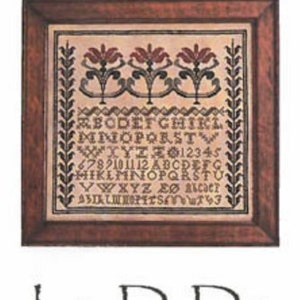 LA~D~DA &quot;Three Lilies &quot; • Counted Cross Stitch Pattern • Sampler, Alphabet, Chart, Pattern Only