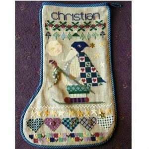 SHEPHERD&#39;S BUSH PRINTWORKS &quot;Christian&#39;s Stocking&quot; Cross Stitch Pattern, Christmas, Pattern Only