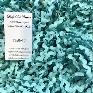 FLAKEY ~ RICK RACK Trim by Lady Dot Creates • 3 Continuous Yards • 1/2&quot; Wide • Hand-Dyed • 100% Cotton • Finishing • Craft Project Trim