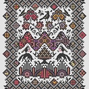LONG DOG SAMPLERS &quot;Coddiwomple&quot; • Counted Cross Stitch Pattern • Sampler, Chart, Pattern Only