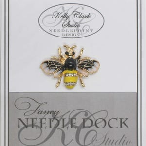 Kelly Clark Studio ~ Bumble Bee Needle Minder, Needle Dock, Canvas Magnet, Needle Garage, Needleminder
