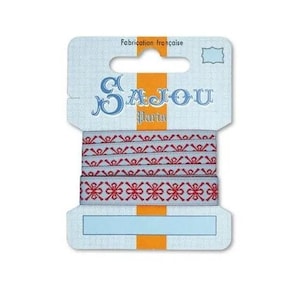 SAJOU CARD RIBBON Comptoir Motif No6 ~ Made in France ~ 1 Metre ~ Cotton ~ Width 11mm