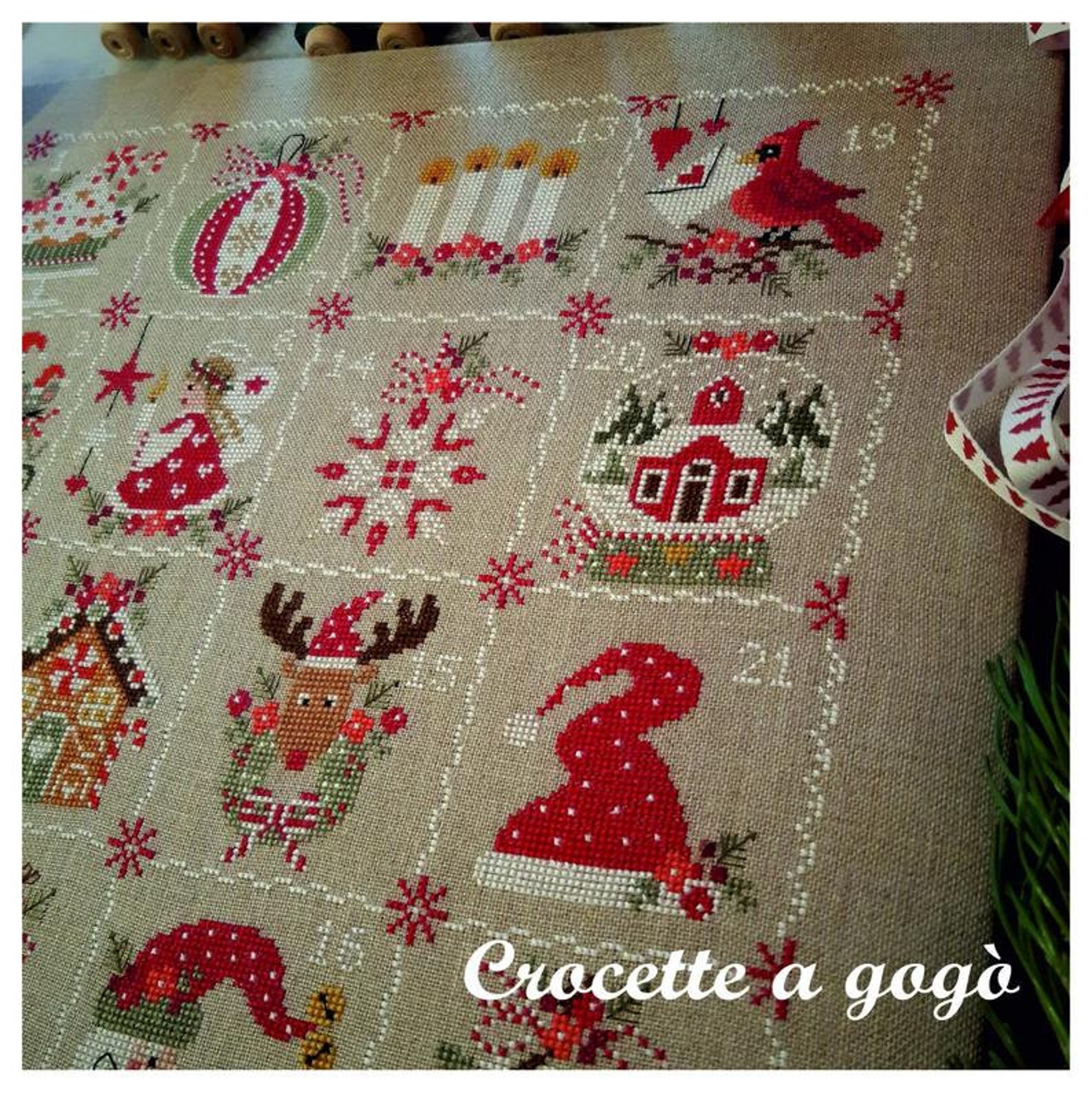 ADVENT CALENDAR by Crocette A Gogo Counted Cross Stitch Etsy