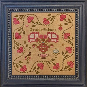 NEEDLEMADE DESIGNS &quot;Gracie Palmer 1867&quot; Counted Cross Stitch Pattern, Sampler, Pattern Only