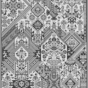 LONG DOG SAMPLERS &quot;Pandemic&quot; • Counted Cross Stitch Pattern • Classic Norfolk Sampler, Pattern Only