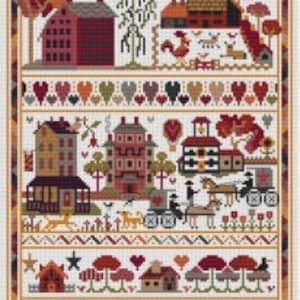 LONG DOG SAMPLERS &quot;Quiltz&quot; • Counted Cross Stitch Pattern • Sampler, Chart, Pattern Only