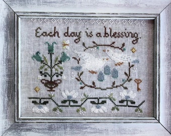 THE SNOWFLOWER DIARIES "Each Day Is A Blessing" Counted Cross Stitch Pattern, Chart, by Maja Matyas Szilagyi from Budapest Hungary