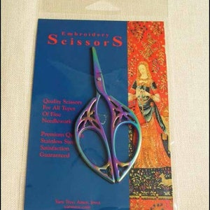 Rainbow Butterfly Embroidery Scissors ~ 4 1/4&quot; with Large Finger Holes