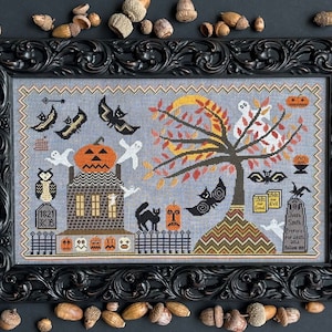 KATHY BARRICK &quot;Haunted&quot; Counted Cross Stitch Pattern, 2 Sampler Patterns, Needlework Marketplace 2023 Release, Halloween, Pattern Only