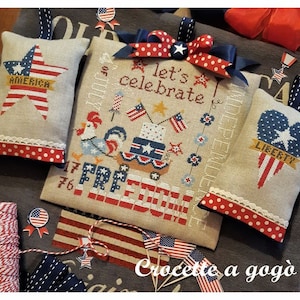 Crocette A Gogo  • "FREEDOM" • Counted Cross Stitch Pattern • Summer, Patriotic, Americana, July, Paper Pattern