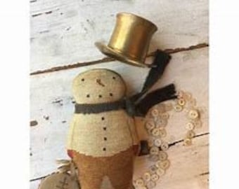 STACY NASH PRIMITIVES "Animal Crackers Series - Whittaker" Counted Cross Stitch Pattern, Snowman, Christmas, Pattern Only