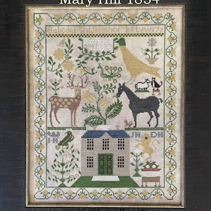 NEEDLEWORK PRESS "Mary Hill 1854" A Sampler, Counted Cross Stitch Pattern, NeedleWorkPress, Pattern Only