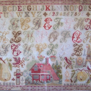 Reflets de Soie ~ G. Leger 1898 ~ Counted Cross Stitch Pattern, Chart, French Sampler Reproduction, Pattern Only