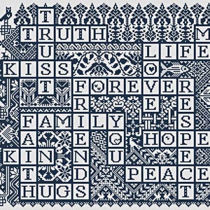 LONG DOG SAMPLERS &quot;Krozwyro&quot; • Counted Cross Stitch Pattern • Sampler, Chart, Pattern Only