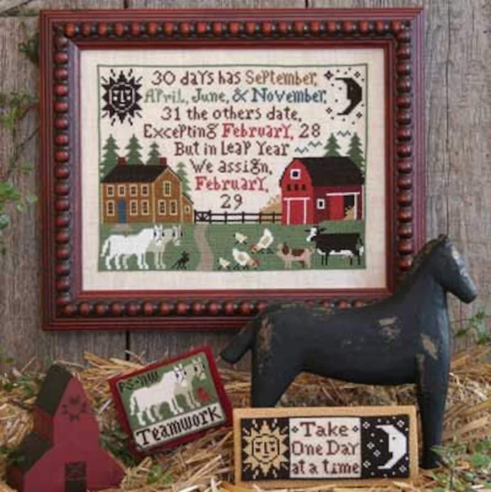 A FARMER'S ALMANAC by the Prairie Schooler Counted Cross Stitch Pattern