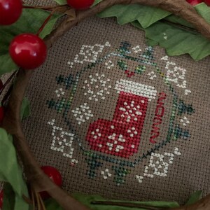 DARLING & WHIMSY DESIGNS &quot;Quirky Quaker Stocking&quot; Counted Cross Stitch Pattern, Chart, Pattern Only