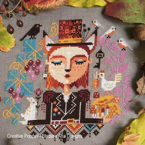 BARBARA ANA DESIGNS &quot;Bountiful Dreams&quot; Counted Cross Stitch Pattern, Dreaming Girl Series, Chart, Pattern Only