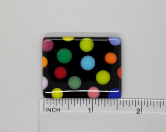 BEAU VERRE ART "Dots Fused Glass Needle Minder" • Fused Glass • Magnet • Beautiful Colors, Needle Minder • One-of-a-Kind, Handcrafted
