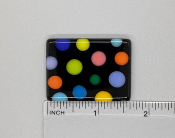 BEAU VERRE ART "Dots Fused Glass Needle Minder" • Fused Glass • Magnet • Beautiful Colors, Needle Minder • One-of-a-Kind, Handcrafted