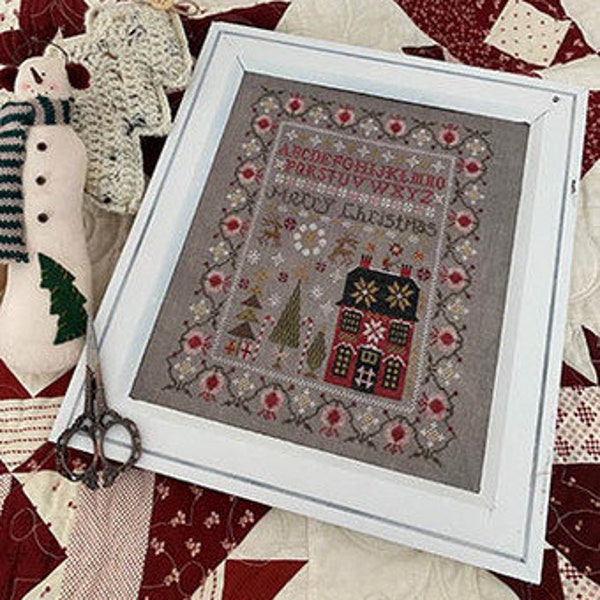 Pansy Patch Quilts and Stitchery "Merry Christmas Sampler" Counted Cross Stitch Pattern, Sampler, Chart, Pattern Only