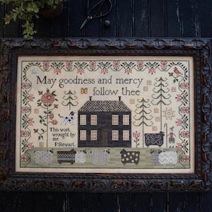 PLUM STREET SAMPLERS "A Shepherd's Song" • Counted Cross Stitch Pattern • Sheep, May Goodness and Mercy Follow Thee, Paper Pattern