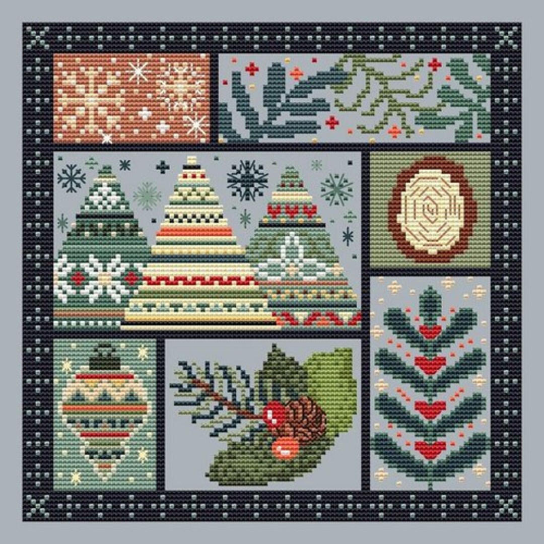 SHANNON CHRISTINE DESIGNS "cozy Christmas" Counted Cross Stitch Pattern ...