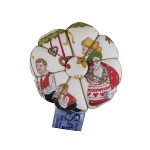 MAISON SAJOU Fabric Pin Cushion ~ Farandole Alsacienne Fabric Pincushion, hand made in France