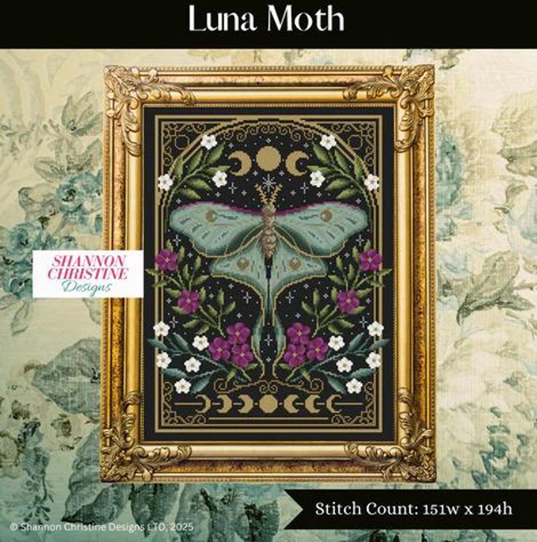 SHANNON CHRISTINE DESIGNS "luna Moth" Counted Cross Stitch Pattern ...