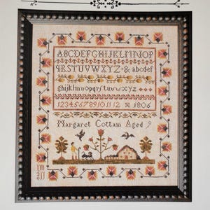 LA~D~DA &quot;Margaret Cottam Aged 9&quot; • Counted Cross Stitch Pattern • Sampler, Alphabet, Chart, Pattern Only