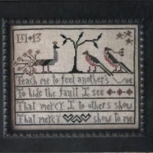 LA~D~DA &quot;Mercy Mercy &quot; • Counted Cross Stitch Pattern • Sampler, Alphabet, Chart, Pattern Only