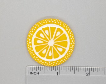 BEAU VERRE ART "Citrus Slice Fused Glass Needle Minder" • Magnet • Lemon Slice, Needle Minder • One-of-a-Kind, Handcrafted