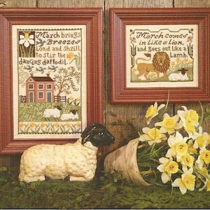 The Prairie Schooler DAFFODILS / MARCH Counted Cross Stitch Pattern Leaflet Chart Book No. 146