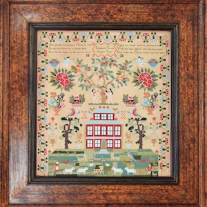 Hands Across the Sea Samplers &quot;Elizabeth Furniss 1836&quot; Counted Cross Stitch Pattern, Sampler, Chart, Pattern Only
