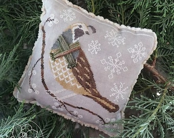 THE BLUE FLOWER "Winter Quail" • Counted Cross Stitch Pattern • Snowflakes, Bird, Pattern Only