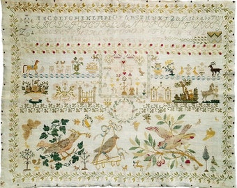 GIGI R "MJ 1810" • Counted Cross Stitch Pattern • Sampler • Chart • Reproduction Sampler • Pattern Only